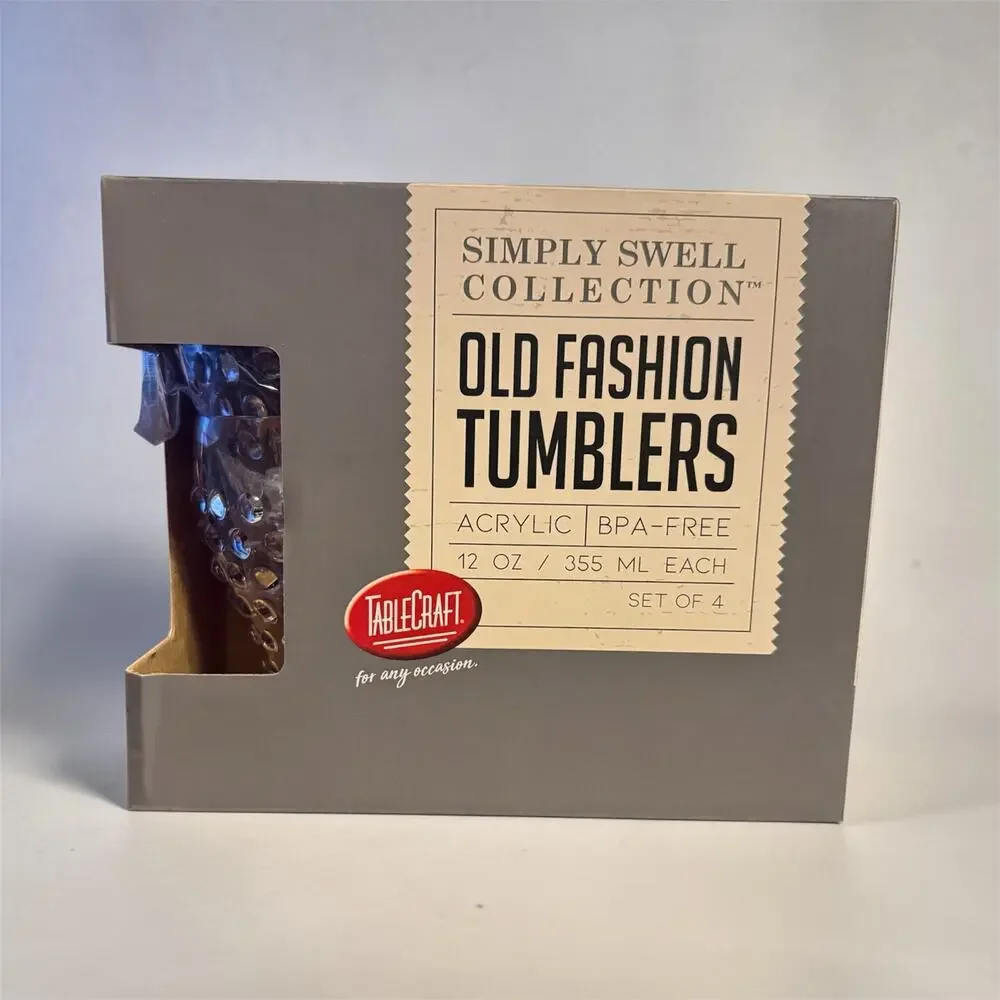 TableCraft Simply Swell Set of 4 Acrylic Tumblers